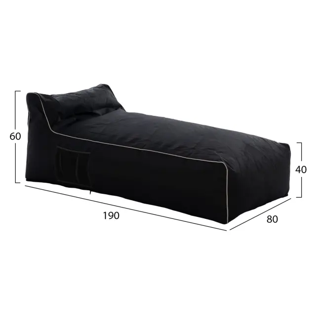ΠΟΥΦ ΞΑΠΛΩΣΤΡΑ WADELIN FB95774.12 ΜΕ TEXTILINE ΜΑΥΡΟ ΚΑΙ ΛΕΥΚΟ ΡΕΛΙ 190x80x40-60Υ εκ. 2