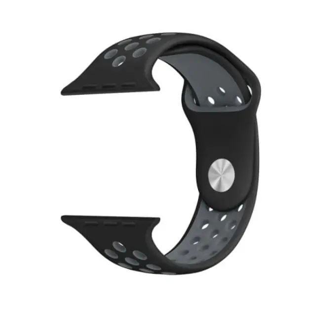 Λουράκι Σιλικόνης Nike για Apple Watch 44/45/46/49mm(Black & Grey) OEM 2