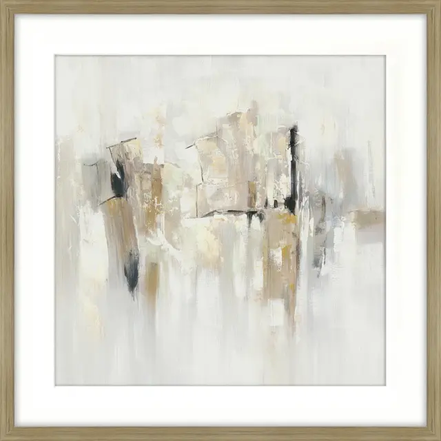 Πίνακας τοίχου Obraz AMBER 105‑9705 80x80 warm wall art Άσπρο Γκρί Καφέ