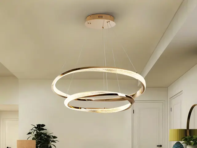 Orbitas 554107 – Κρεμαστό Φωτιστικό Οροφής GOLD 2 RINGS LED Dimmable Χρυσό
