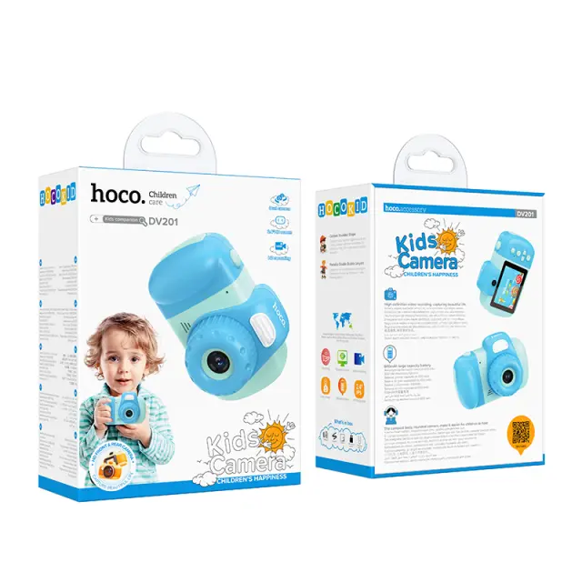 Hoco DV201 Παιδική Κάμερα 2.4" IPS HD Οθόνη 600mAh Υποστηρίζει Κάρτα Μνήμης έως 32Gb Μπλε 2