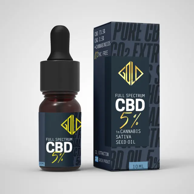 CBD 5%, Full spectrum extract Έλαιο Κάνναβης, 10 ml, Gold Touch Nutrition