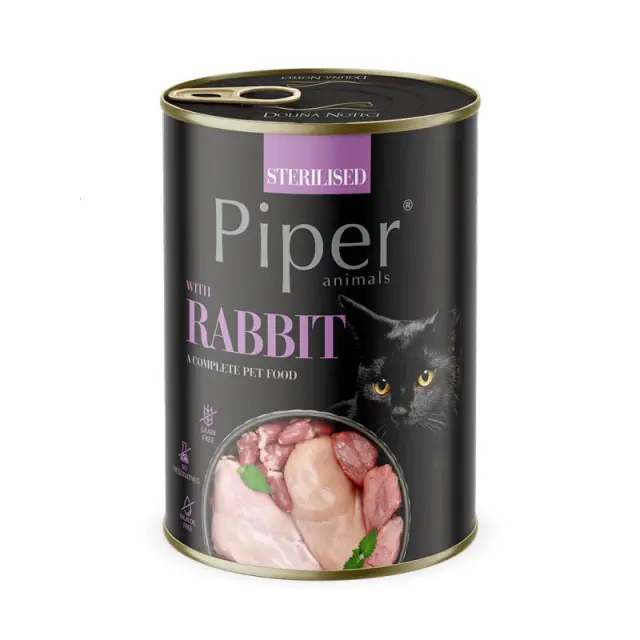 Piper Cat Sterilised Πατέ Με Κουνέλι 400gr Μονόχρωμο