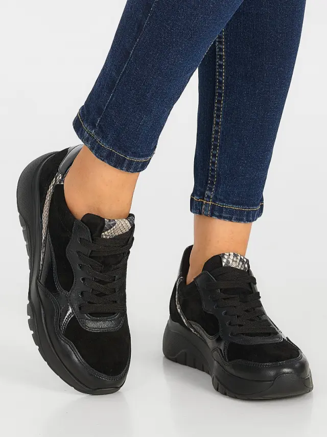 Gabor Sneakers Γυναικείο δέρμα/δέρμα Nubuck Μαύρο GAB/73451 27-SCHWARZ 2