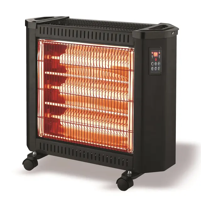 Θερμάστρα Χαλαζία ERP 2400W Eurolamp Μαύρη Με Κοντρόλ 147-29701