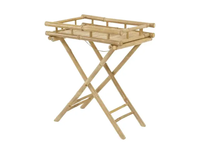 Πτυσσόμενο Τραπεζάκι & Δίσκος Lesli Living από Ξύλο Bamboo, με διαστάσεις 60x40x68cm - Απόχρωση Ξύλου 41277