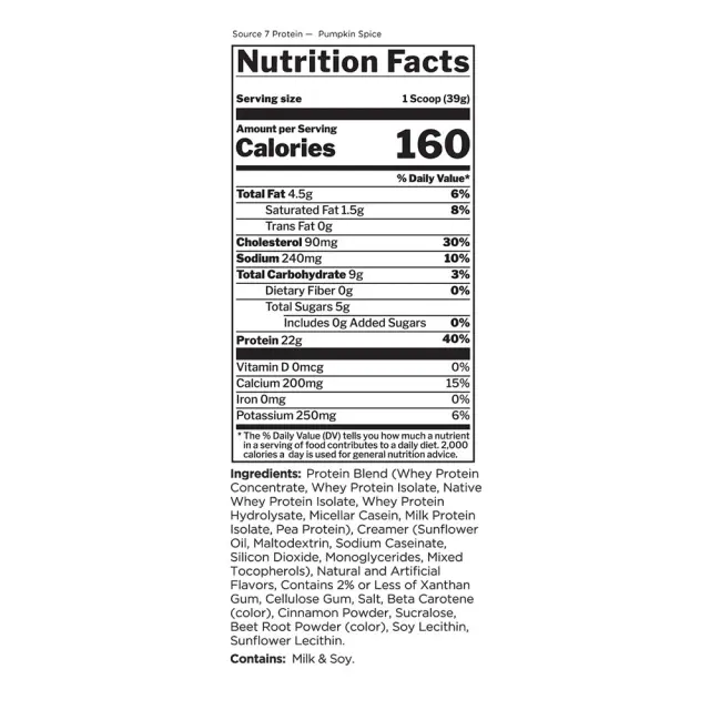 Rule1 Source 7 Protein Pumpkin Spice, 21 Servings 2