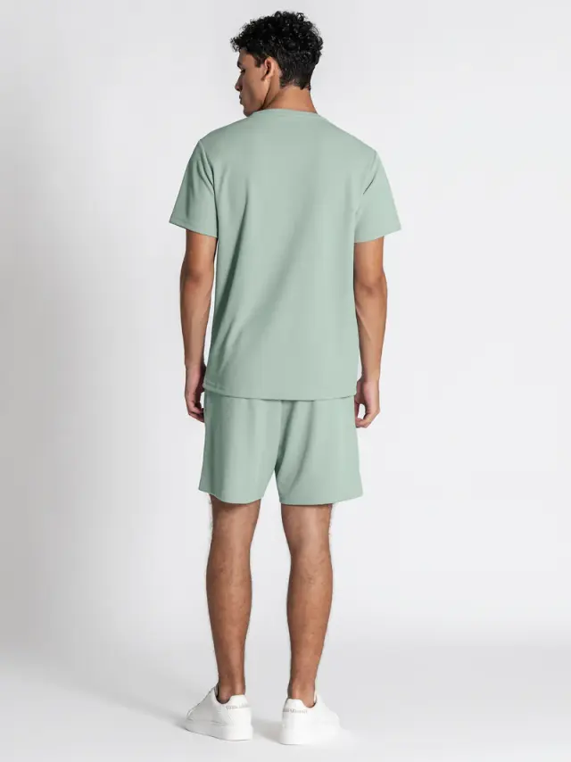 Gianni Kavanagh Aνδρικό GRID Casual Σετ (T-Shirt + Βερμούδα) – Green - M 2