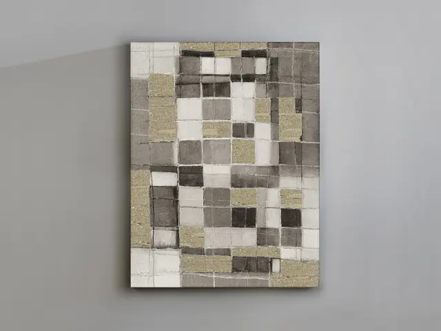 Abstractio 788717 – Ζωγραφικός Πίνακας Acrylic 100x130cm με Χρυσές Πινελιές Άσπρο Γκρί Εκρού Μαύρο Χρυσό