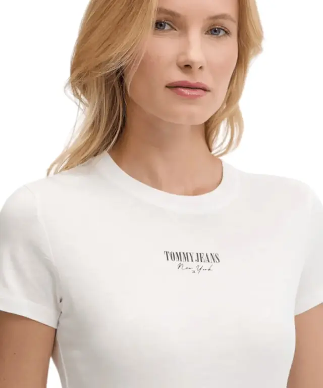 Tommy Hilfiger - Γυναικείο T-shirt Essential Logo2 Slim Fit DW0DW20913-YBL Λευκό - XL 3