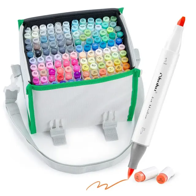 OHUHU Honolulu Alcohol Art Markers Σετ Μαρκαδόρων 120 χρωμάτων Brush & Chisel