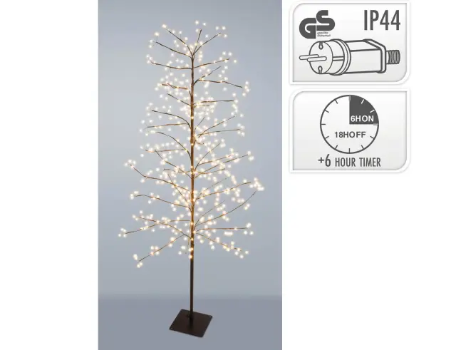 Διακοσμητικό δέντρο με 360 φωτάκια LED και ύψος 150cm - Θερμό Λευκό AX5306330 2