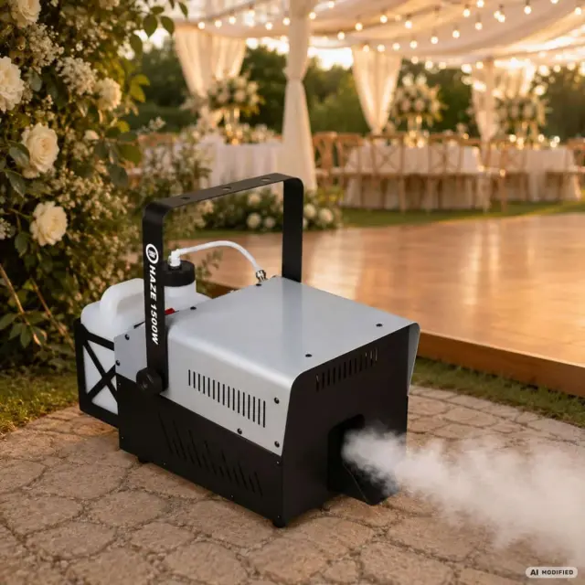 LIGHT4ME HAZE 1500W fog smoke machine generator hazer DMX wireless remote control mounting bracket 3