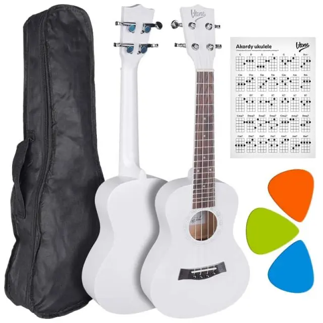 V-TONE UK23 WH acoustic concert ukulele 23" white + cover