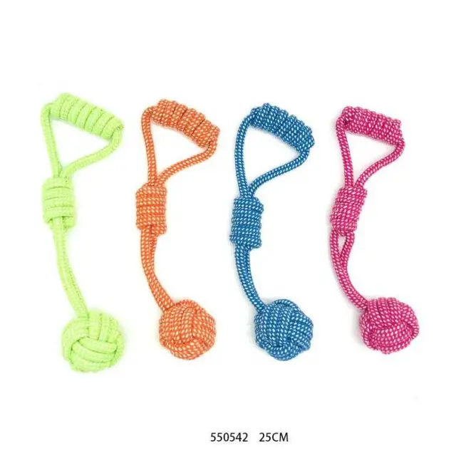 Παιχνίδι σκύλου σχοινί με μπάλα - 25cm - 12pcs - 550542 2