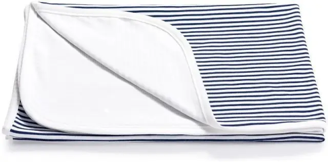 Κουβέρτα Διπλής Όψεως 75x100cm Interlock Navy Blue Stripes 5904506811274