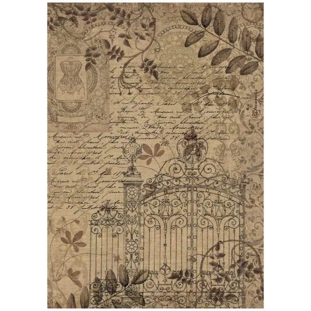 Ριζόχαρτο ντεκουπάζ Stamperia 21x29cm A4, Old Lace, Gate