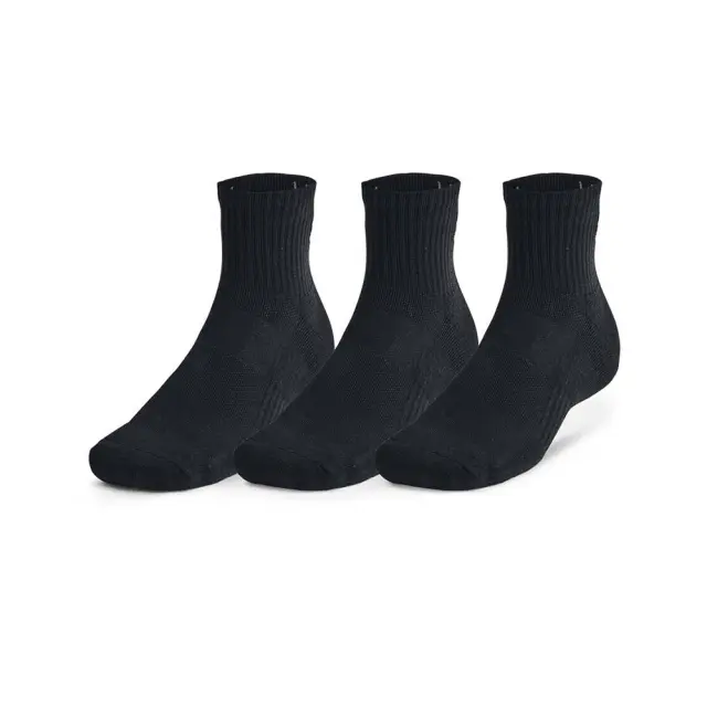 Under Armour Unisex Performance Tech 3 Pack Quarter Socks Μαύρο 1386372-001 (Under Armour)