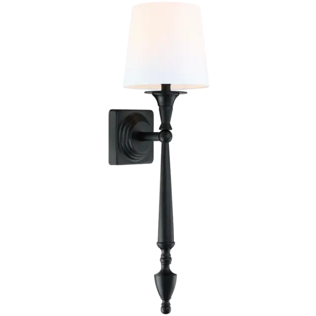 Sconce Austin W01296BK-WH μαύρο ματ με λευκό καπέλο – κομψό και αρμονικό φωτιστικό τοίχου