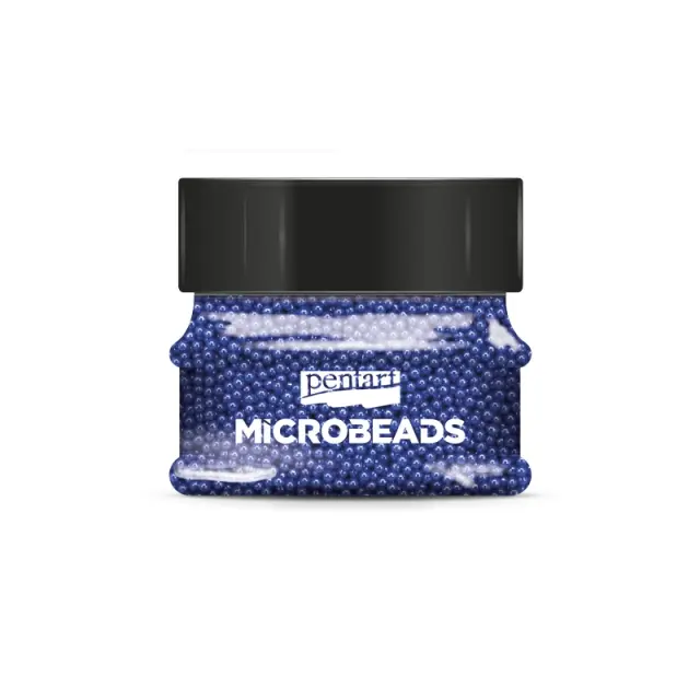 Χάντρες γυάλινες μικρές (Glass microbeads) Pentart 0,8-1mm 40gr, Μπλε