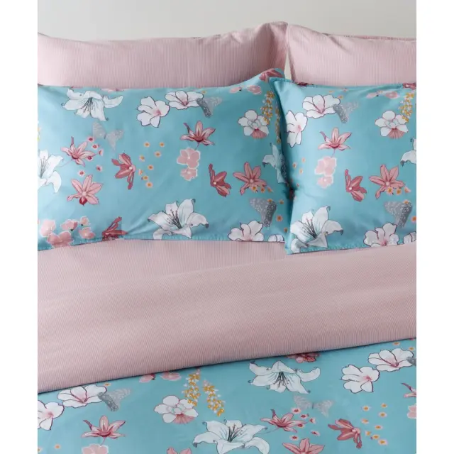 Σετ Σεντόνια Υπέρδιπλα 4 Τεμαχίων Kentia Darlyn Ciel-Pink-White-Yellow 240x270 2