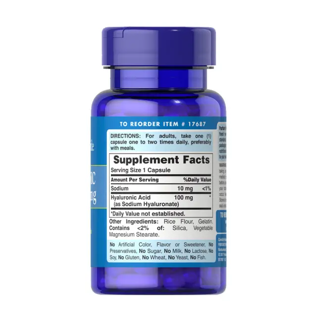Puritan's Pride Hyaluronic Acid 100 mg 2