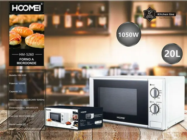 Hoomei HM-5260 Φούρνος Μικροκυμάτων 20lt Inox 2