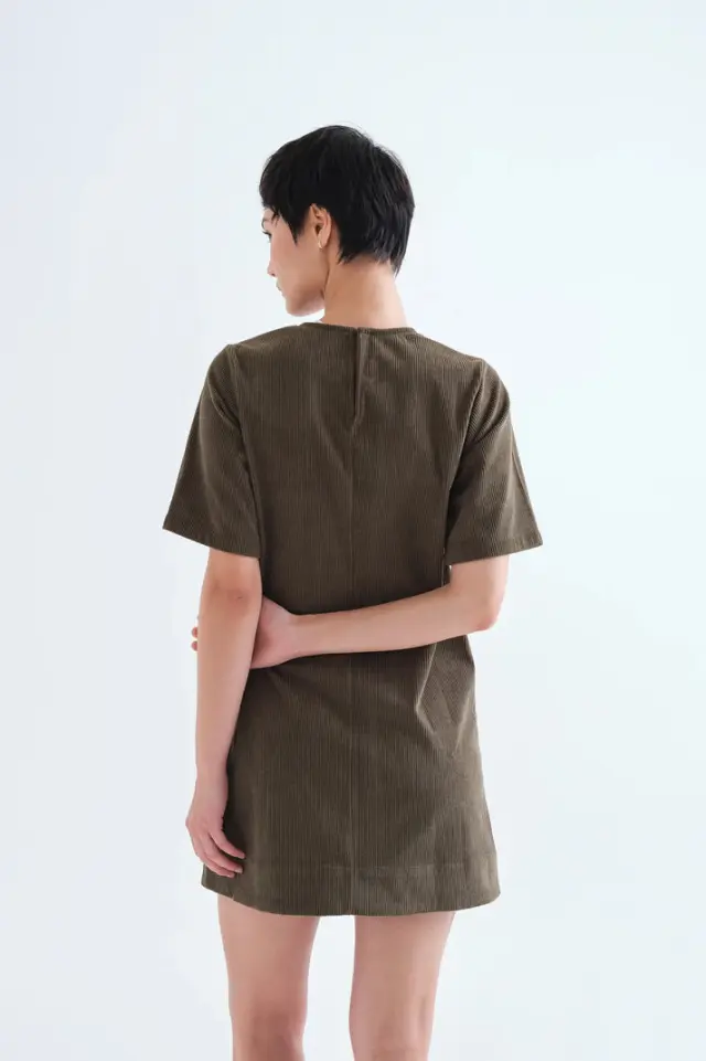 COMPANIA FANTASTICA CORDUROY MINI DRESS(63C/11028 DARK-GREEN) - XL 2