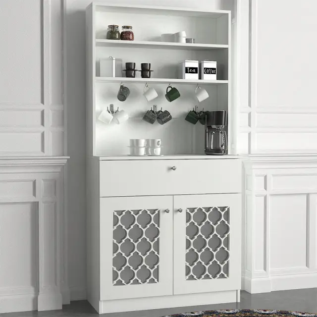 Έπιπλο κουζίνας Axel Megapap χρώμα λευκό 90x37x183,6εκ.