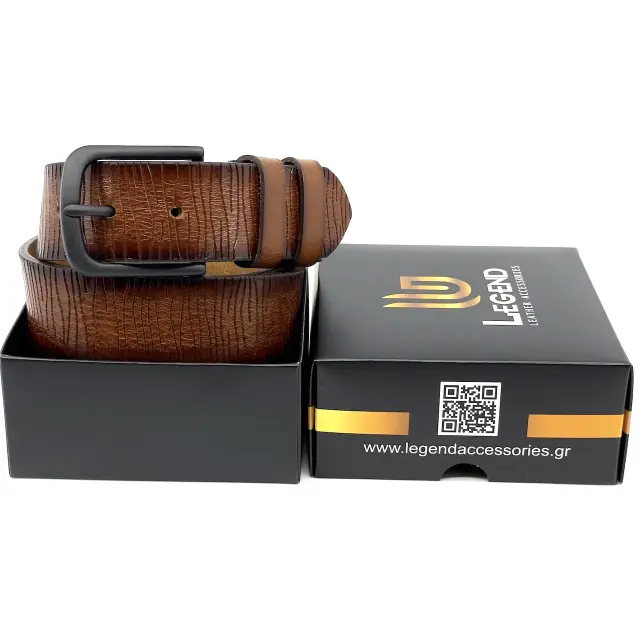 Καφέ Δερμάτινη Ζώνη Full Grain 4 cm 2