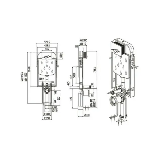 Tema Creavit FGR7001-Εντοιχιζόμενο καζανάκι χαμηλής πίεσης με φωτοκύτταρο 2