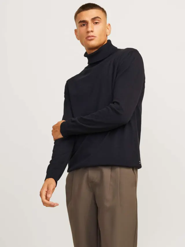 JJEBASIC KNIT ROLL NECK NOOS Black 2