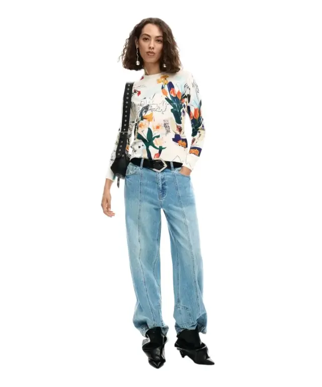 Desigual - Γυναικείο Πουλόβερ Nantes 26SWJF35-1001 Μπεζ 3