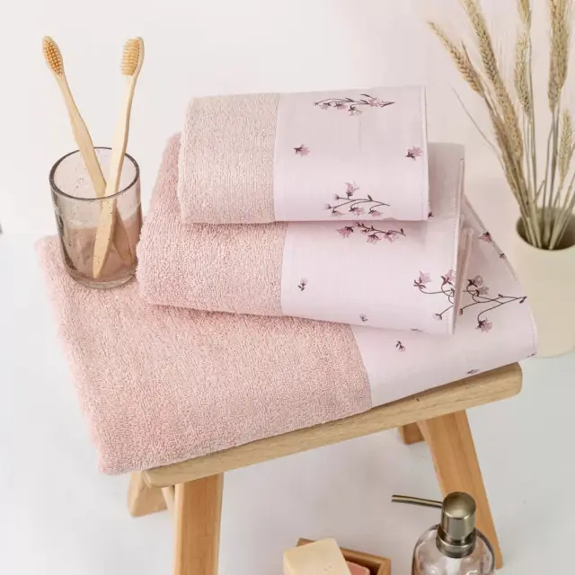 Πετσέτες Σετ 3ΤΜΧ Campanula Πούδρα 70 x 140 / 50 x 90 / 30 x 50 cm Πούδρα 70 x 140 / 50 x 90 / 30 x 50 cm