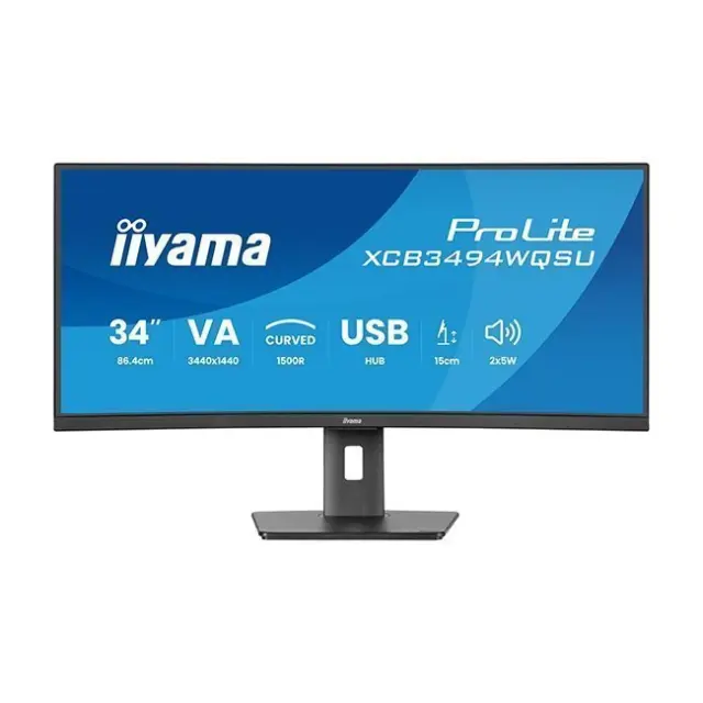 IIYAMA Monitor 34" ProLite XCB3494WQSU-B1 UltraWide Curved VA QHD Black (XCB3494WQSU-B1)