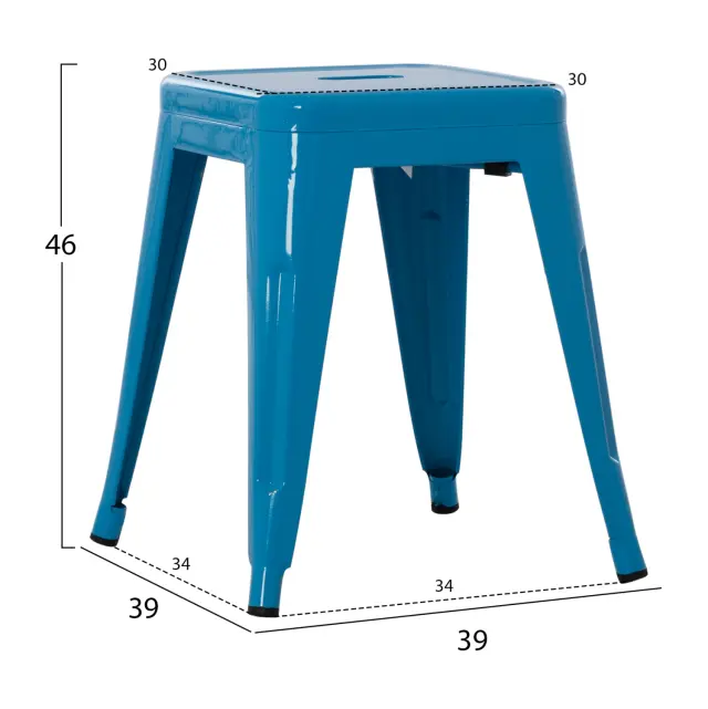 ΣΚΑΜΠΟ ΜΕΤΑΛΛΙΚΟ FB90096.48 ΣΕ ΜΠΛΕ ΧΡΩΜΑ 37x37x45Υεκ. 2