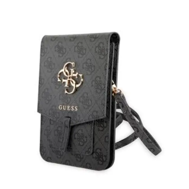 Guess PU 4G Metal Logo Phone Bag Grey
