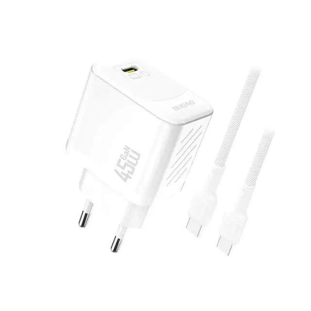 Dudao Φορτιστής A28C 45W GaN with USB-C Cable White