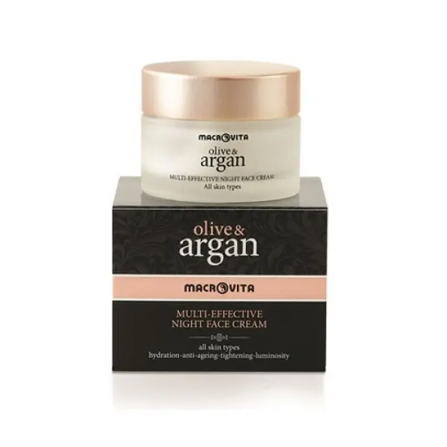 Macrovita Olive + Argan Multi-Effective 24ωρη Κρέμα Προσώπου Νύχτας 50ml