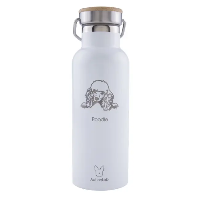 Eco Life Bamboo Thermos Bottle Λευκό Poodle 500ml Λευκό