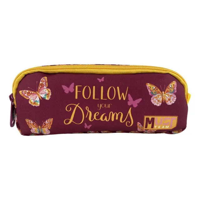 Σχολική κασετίνα βαρελάκι Must Team Butterfly Follow Your Dreams με 2 θήκες / 587280 (Διακάκης)