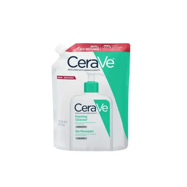 CeraVe Foaming Cleanser Refill Αφρίζον Gel Καθαρισμού για λιπαρή επιδερμίδα, κατάλληλο για Πρόσωπο και Σώμα, 473ml