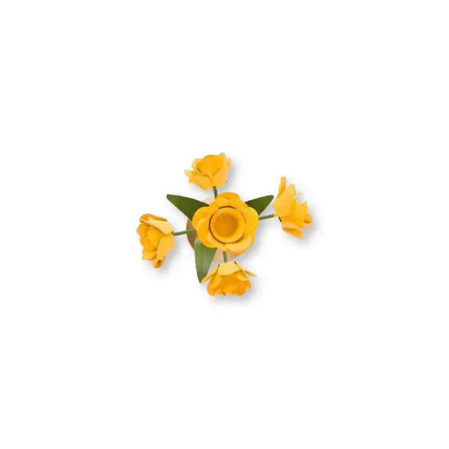 Pip Studio Μεταλλικό Κηροπήγιο / Metal Candle Holder: Yellow Flower (27,5cm) 2