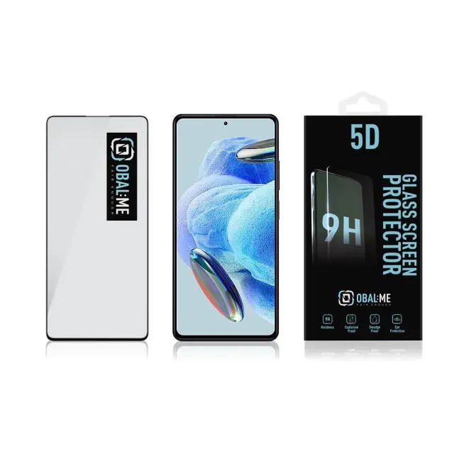 OBAL:ME 5D Glass Screen Protector for Xiaomi Redmi Note 12 Pro 5G Black 3