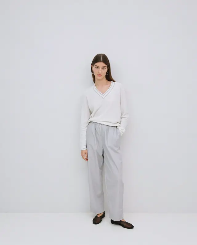 YERSE STRAIGHT TROUSERS (42834-GREY) - L