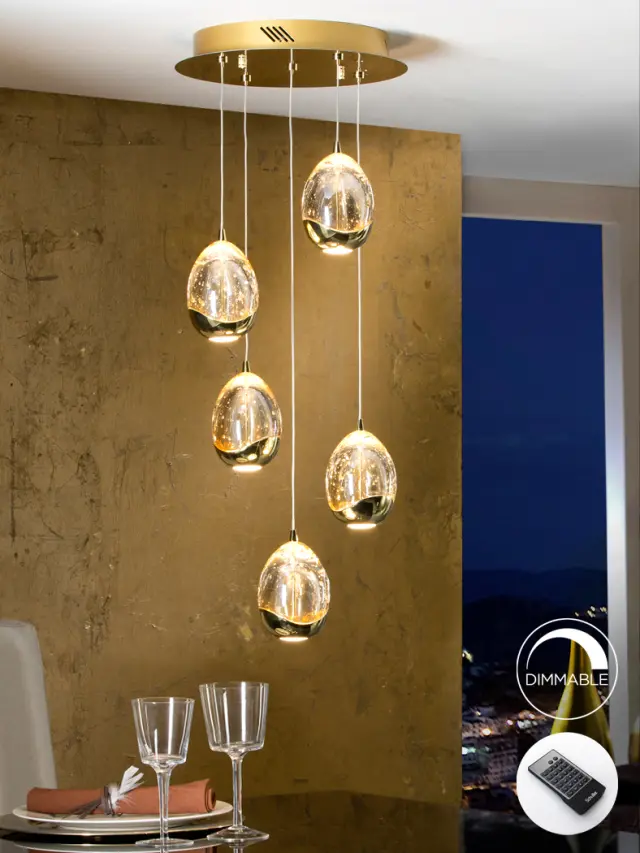 Κρεμαστό Φωτιστικό Rocio 783529D LED 5L Gold Dimmable | Ρυθμιζόμενο Ύψος Χρυσό 2