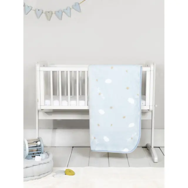 Κουβέρτα Λίκνου 80x110 Βελουτέ 550gsm Nima Joy Ride Ciel 100% Πολυέστερ