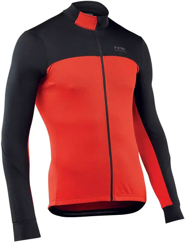 ΜΠΛΟΥΖΑ NORTHWAVE FORCE 2 ΜΑΚΡΥ ΜΑΝΙΚΙ FULL ZIPP FW18-24 - ΜΑΥΡΟ-ΚΟΚΚΙΝΟ - LARGE
