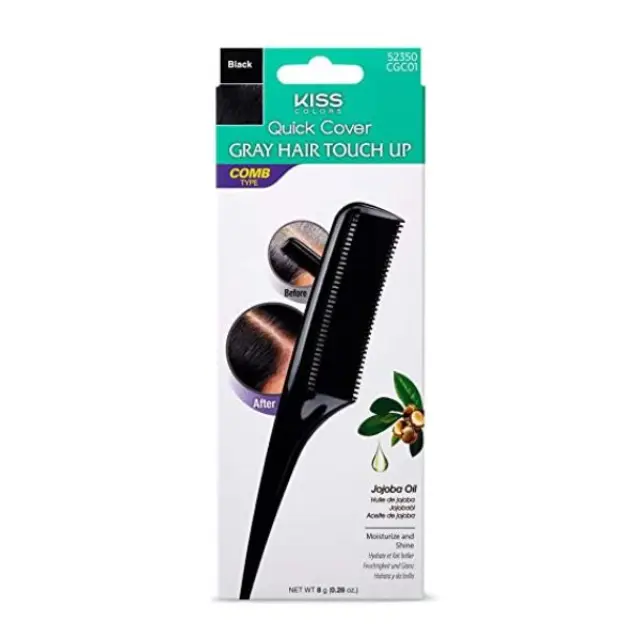 Kiss Quick Cover Root Touch Up Χτένα Μαλλιών - Μαύρο