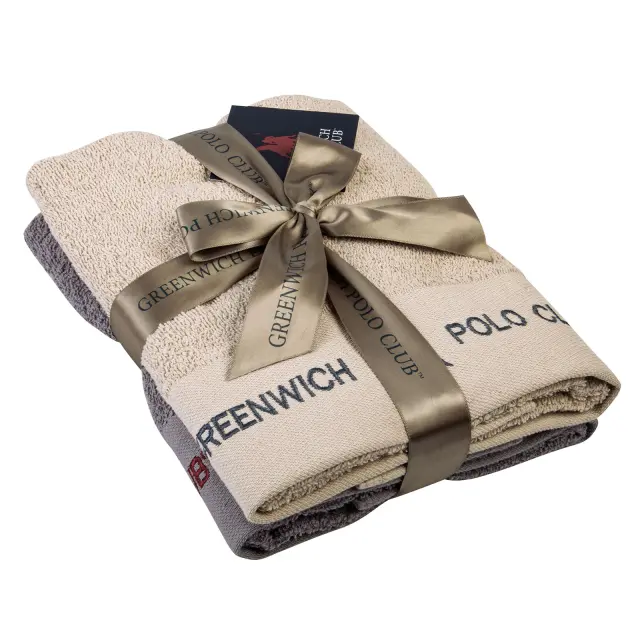 Πετσέτες Προσώπου 50Χ90 Σετ 2 Τεμ Essential Greenwich Polo Club 2663 Μπεζ-Γκρι 2